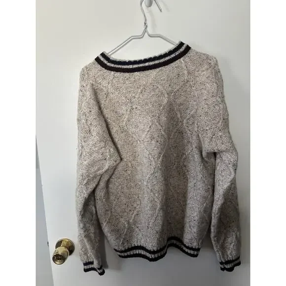 Northern Reflections Men’s Beige Wool Blend Knit Sweater Cozy Size M - Picture 2 of 7